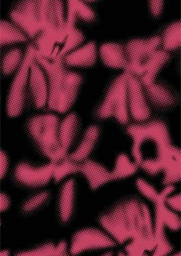 复古半调粉色花卉面料印花 服装印花素材