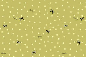 橄榄绿波点蝴蝶结面料印花 服装印花素材设计