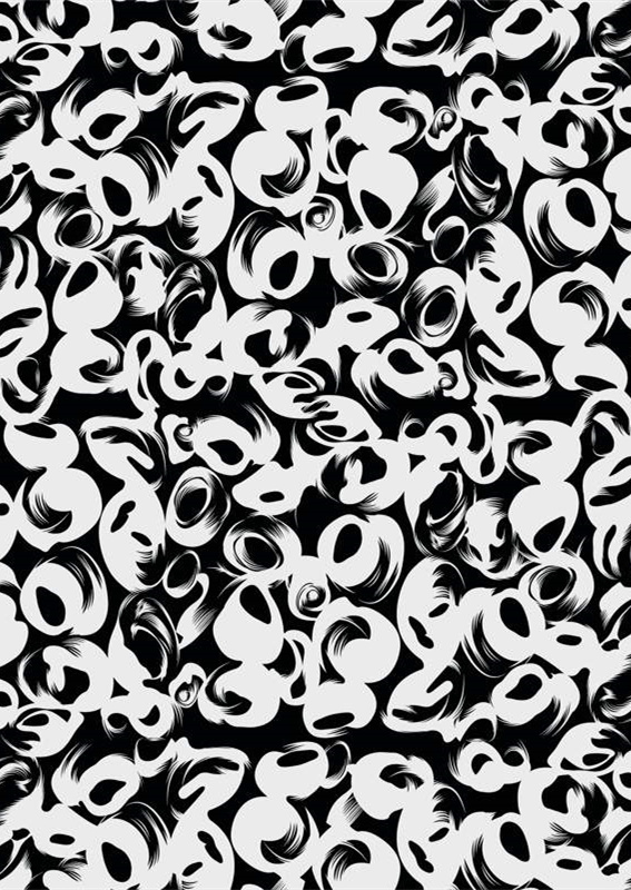 黑白抽象纹理面料印花素材 现代服装印花设计