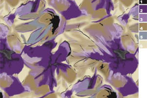 紫色抽象花卉面料印花 服装印花素材 艺术感设计