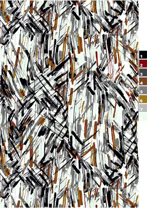 现代抽象线条面料印花素材 服装印花设计灵感