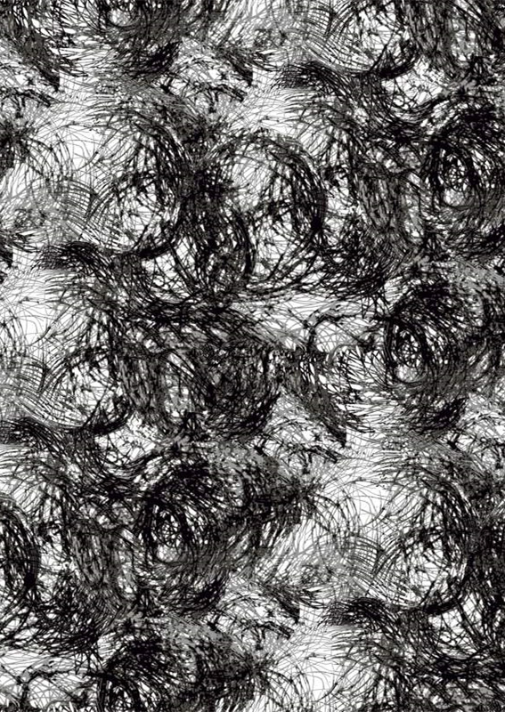 黑白抽象线条面料印花素材 服装印花设计灵感