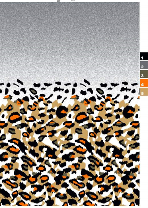 豹纹渐变服装印花素材