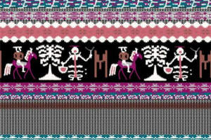 民族风几何人物动物图案服装印花面料素材