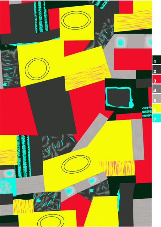 潮流几何撞色面料印花素材