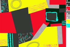 潮流几何撞色面料印花素材