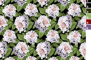 优雅绣球花服装印花设计，经典面料印花纹理素材