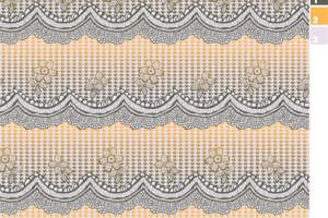 复古蕾丝波浪边花卉面料印花素材