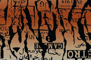 潮流涂鸦面料印花素材 抽象文字服装印花设计