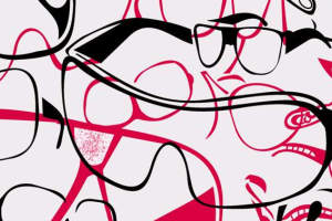 潮流眼镜图案面料印花设计，时尚服装印花素材