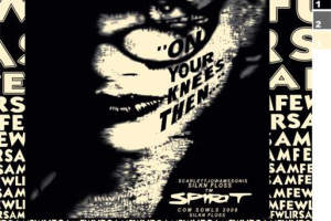 高对比度复古人像文字潮流服装印花面料印花素材