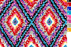 多彩几何菱形面料印花图案 服装印花设计素材