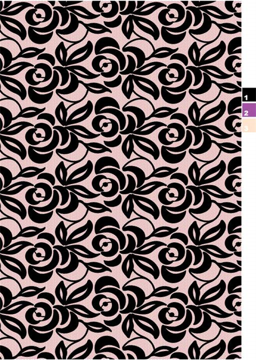 复古黑玫瑰花卉服装印花素材,优雅面料印花设计图案