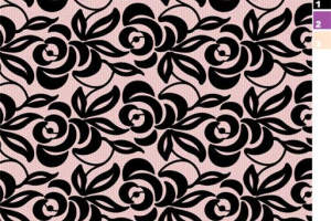 复古黑玫瑰花卉服装印花素材，优雅面料印花设计图案