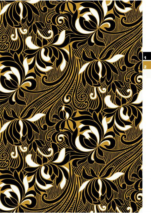 奢华黑金花卉面料印花素材