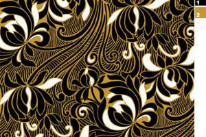 奢华黑金花卉面料印花素材