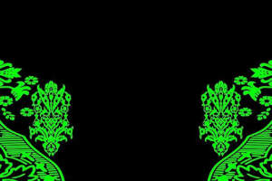 复古绿色对称花纹面料印花设计素材