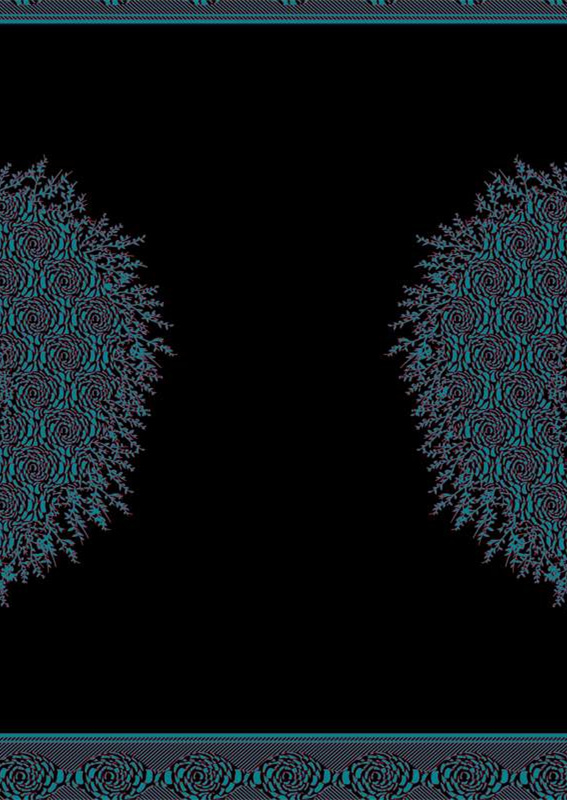蓝绿复古花纹面料印花素材 服装印花设计必备