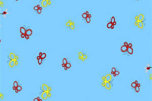 清新蝴蝶图案面料印花 适用于儿童服装的时尚素材