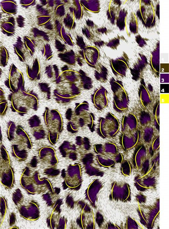 时尚紫色豹纹服装印花设计素材 潮流面料纹理