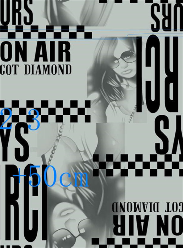 复古棋盘格与时尚人像的面料印花素材