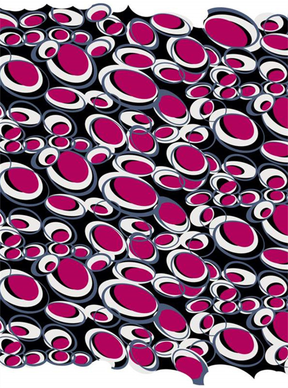 时尚紫红椭圆面料印花素材,打造个性服装印花