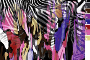 抽象流彩斑马纹时尚服装印花设计素材