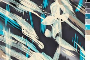 时尚水墨花卉面料印花 高端服装印花素材推荐