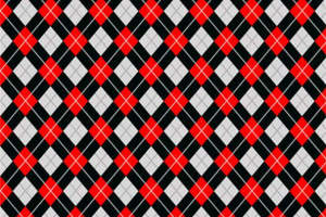 经典红黑格纹面料印花，时尚服装设计的理想素材