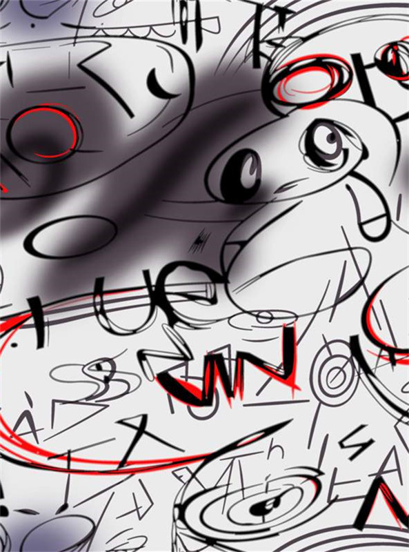 潮流涂鸦风面料印花 个性服装印花设计素材