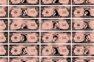 复古美元图案面料印花素材 潮流服装印花设计