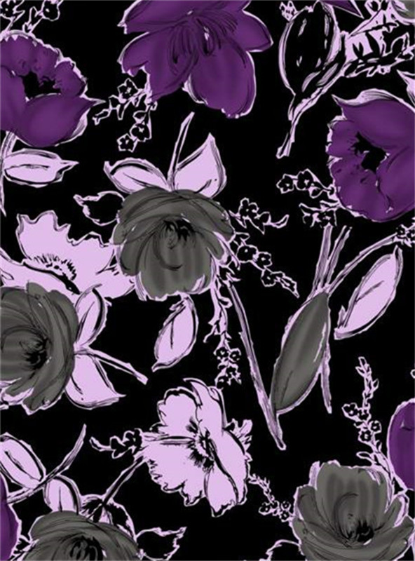 复古手绘花卉面料印花素材 高端服装印花设计灵感