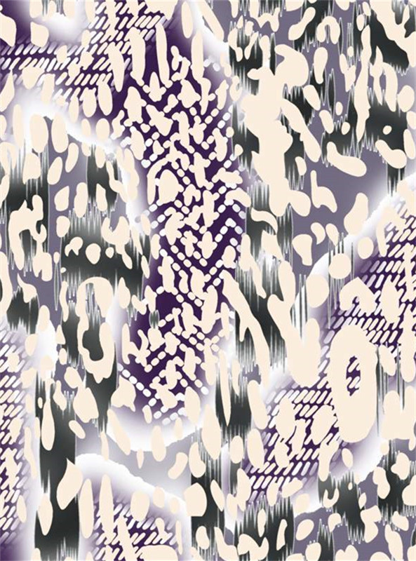 抽象紫白黑纹理面料印花素材