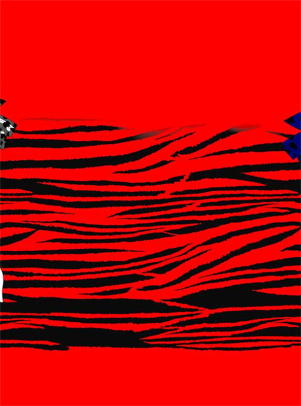 红色虎纹潮流面料印花设计素材
