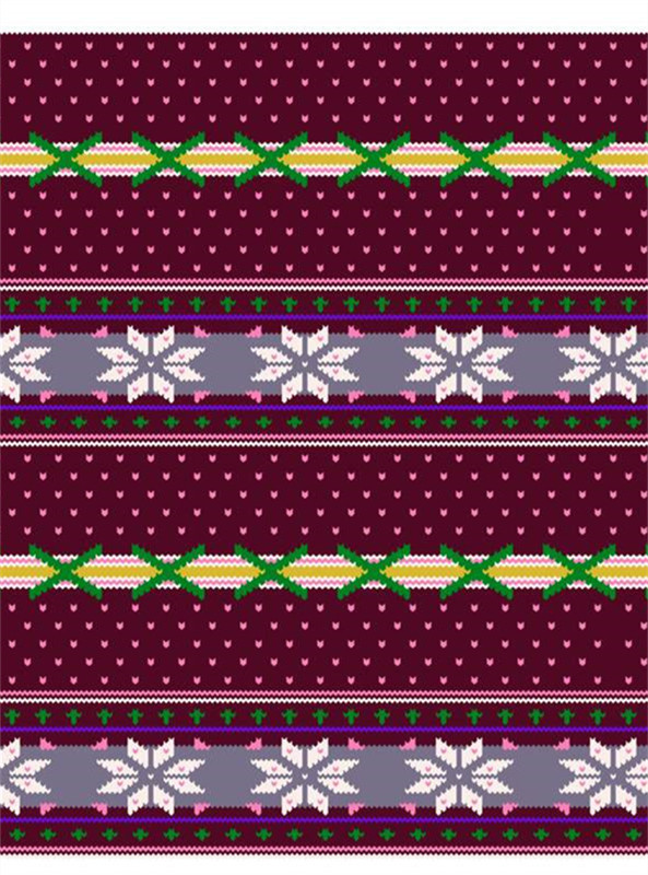 复古针织风雪花图案 冬季服装印花面料素材推荐