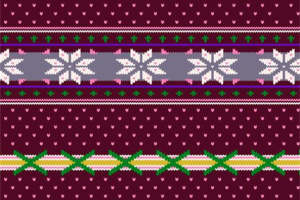 复古针织风雪花图案 冬季服装印花面料素材推荐