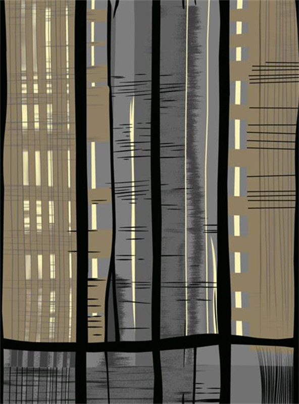 现代抽象竖条纹面料印花素材 服装印花设计灵感