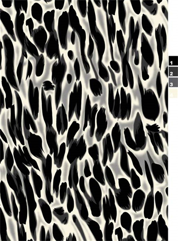 时尚黑白豹纹面料印花 高端服装印花设计素材