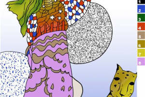 复古波普风手绘服装印花素材，独特纹理设计