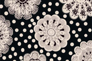复古蕾丝花纹面料印花 经典波点服装印花素材