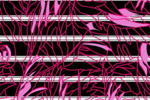 时尚粉色线条花卉面料印花图案 服装印花素材推荐