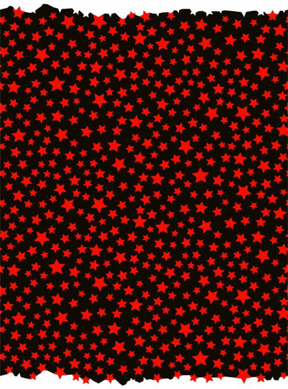 时尚红黑星纹面料印花 创意服装印花设计素材