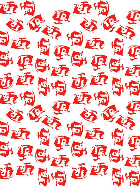 民族风红色重复纹样 服装印花面料设计素材