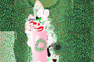 复古绿斑纹花卉面料印花 时尚服装印花素材推荐