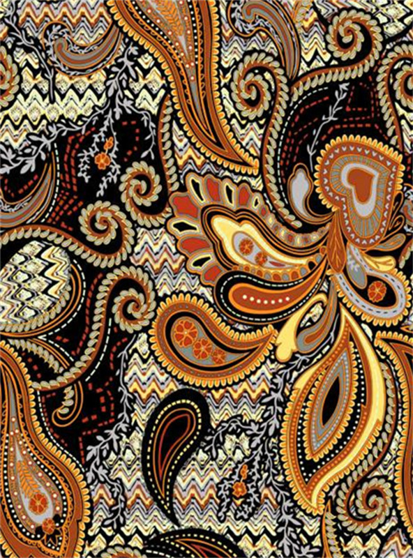 复古民族风面料印花素材 经典佩斯利花纹服装印花设计