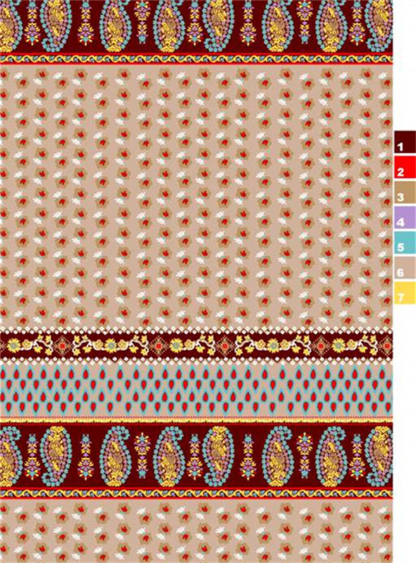 民族风面料印花设计 复古佩斯利花纹服装印花素材