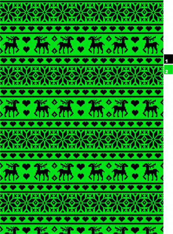 复古圣诞驯鹿绿黑相间面料印花素材