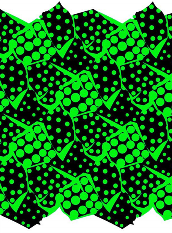 荧光绿几何纹理面料印花素材,时尚服装印花设计灵感