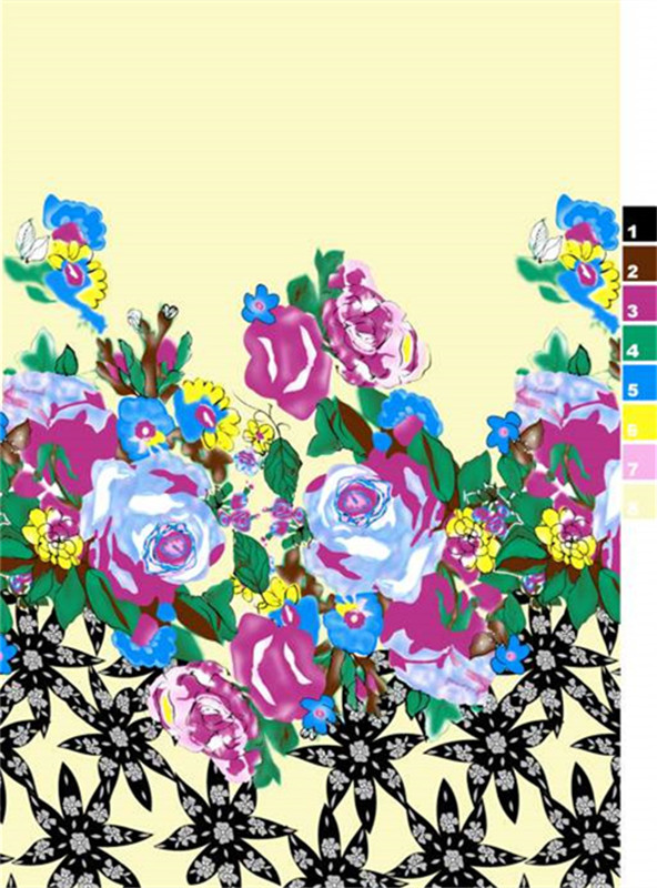 复古花卉面料印花素材 适合服装印花设计的浪漫图案