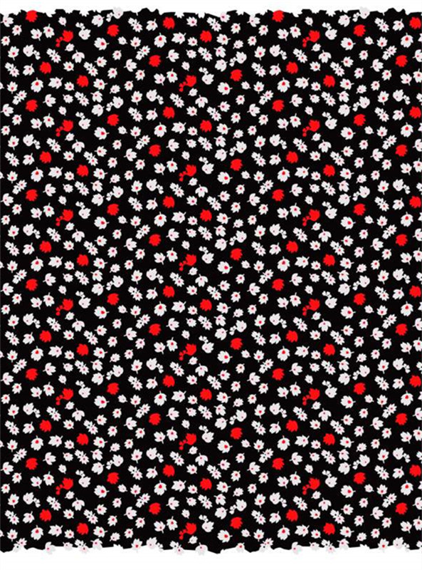 复古红白碎花面料印花 经典服装印花素材推荐